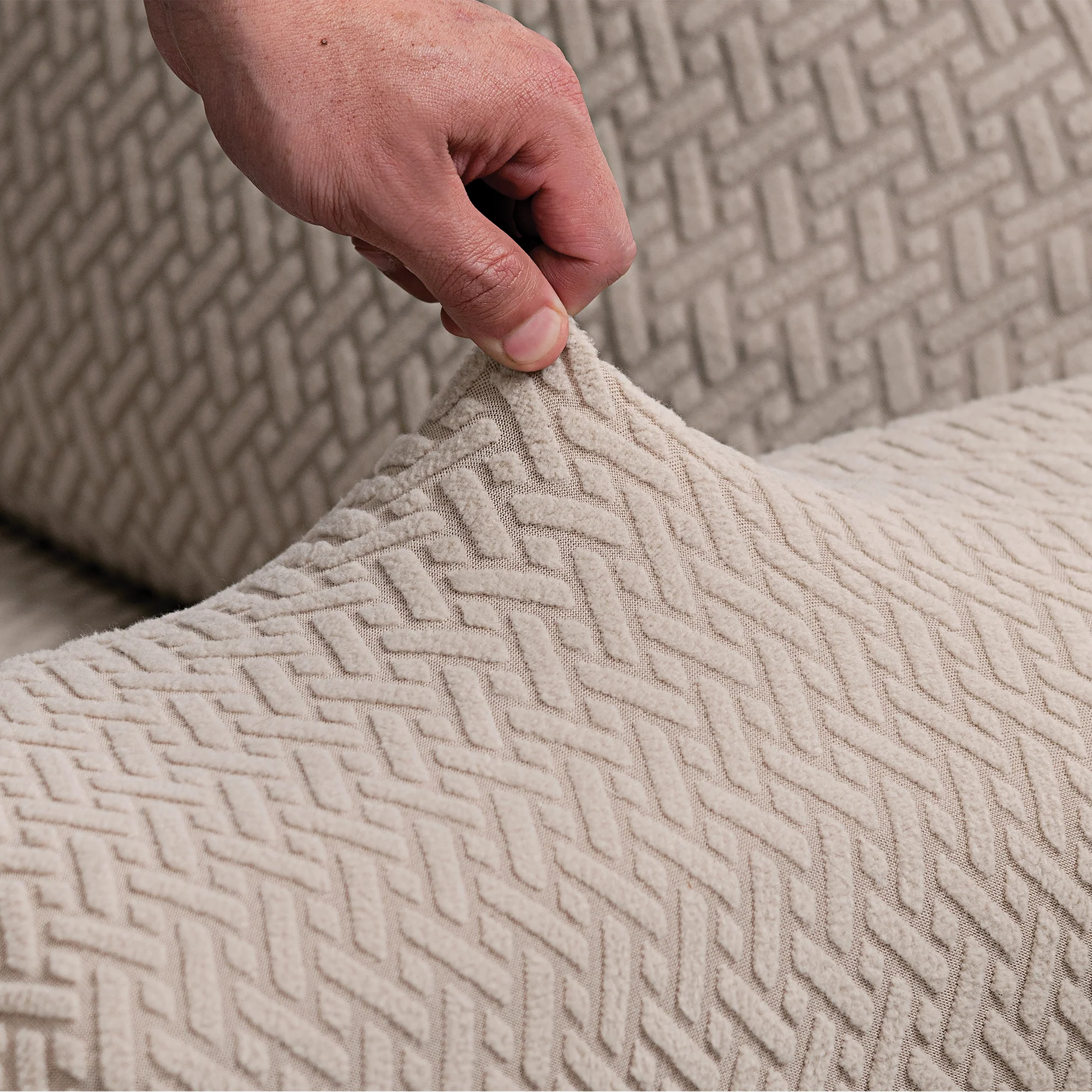 Niza Greige Armchair Cover