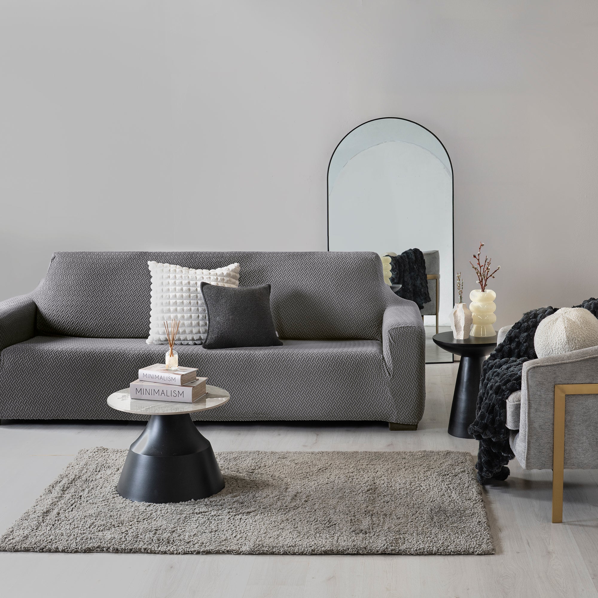 Niza Grey Armchair Cover